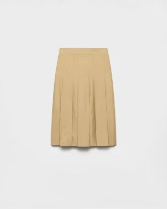 Pleated Technical Fabric Skirt