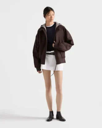 Poplin and Rush Stitch Miniskirt