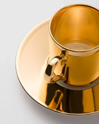 Porcelain Coffee Cup – Solid Gold