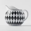 Porcelain Milk Jug and Sugar Bowl Set – Checkerboard