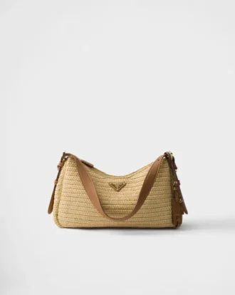 Prada Aimae Large Crochet and Leather Bag