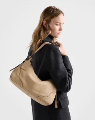 Prada Aimae Large Leather Shoulder Bag