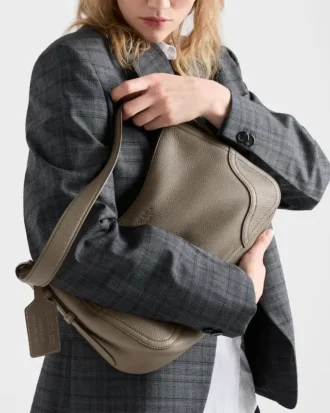 Prada Aimae Large Leather Shoulder Bag