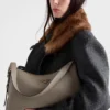 Prada Aimae Large Leather Shoulder Bag