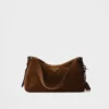 Prada Aimae Medium Suede Shoulder Bag