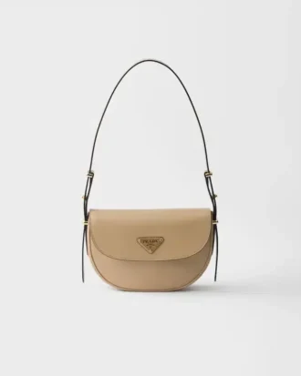 Prada Arqua Leather Shoulder Bag with Flap