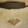 Prada Arqua Shearling and Leather Shoulder Bag