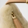 Prada Arqua Shearling and Leather Shoulder Bag