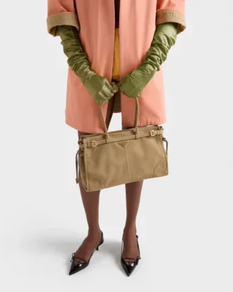 Prada Bonnie Large Nubuck Leather Handbag