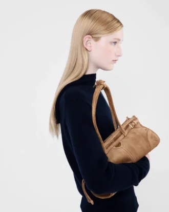 Prada Bonnie Medium Suede Handbag