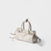 Prada Bonnie Small Printed Linen and Leather Handbag