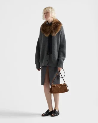 Prada Bonnie Small Suede Shoulder Bag