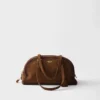 Prada Bowling Medium Suede Bag
