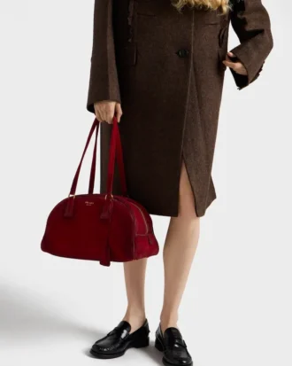 prada bowling medium suede bag 2 330x413 - Prada Bowling Medium Suede Bag