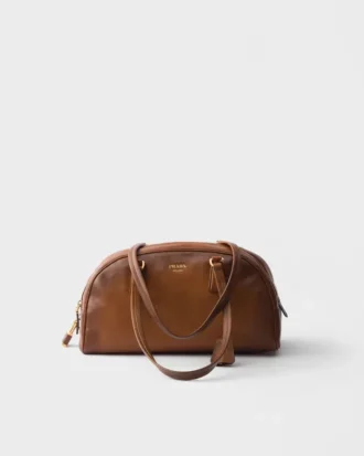 Prada Bowling Medium Top-Handle Leather Bag