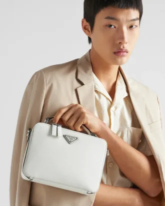 Prada Brique Medium Saffiano Leather Bag