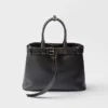 Prada Buckle Large Leather Handbag with Belt