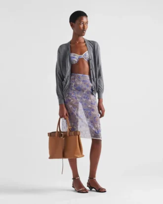 Prada Buckle Large Leather Handbag with Belt