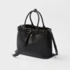 Prada Buckle Large Leather Handbag with Belt