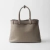 Prada Buckle Large Leather Handbag with Belt