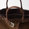 Prada Buckle Large Suede Bag with Belt