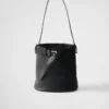Prada Buckle Leather Bucket Bag with Belt