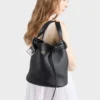 Prada Buckle Leather Bucket Bag with Belt