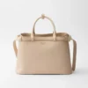 Prada Buckle Medium Leather Handbag with Double Belt