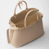 Prada Buckle Medium Leather Handbag with Double Belt