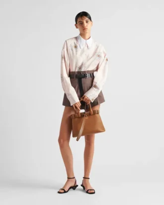 Prada Buckle Small Leather Handbag with Belt