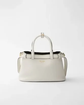 Prada Buckle Small Leather Handbag with Double Belt
