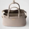 Prada Buckle Small Leather Handbag with Double Belt