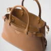 Prada Buckle Small Leather Handbag with Double Belt