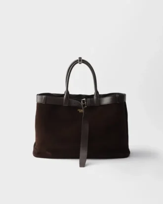 Prada Buckle Suede Bag with Belt