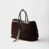 Prada Buckle Suede Bag with Belt