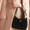 Prada Cleo Satin Bag with Crystals