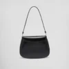 Prada Cleo Small Brushed Leather Shoulder Bag with Flap