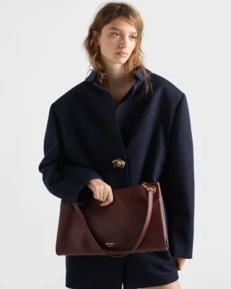 Prada Etude Large Leather Shoulder Bag