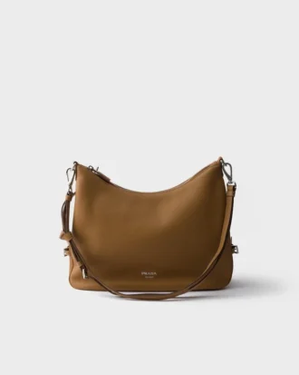 Prada Fold Large Leather Shoulder Bag