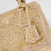 Prada Galleria Mini Satin Bag with Crystals
