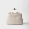 Prada Jardiniare Extra-Large Linen Blend Tote Bag