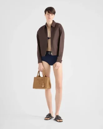 Prada Jardiniare Small Cotton Canvas Handbag