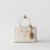 Prada Jardiniare Small Linen Blend Handbag