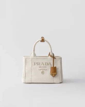 Prada Jardiniare Small Linen Blend Handbag