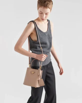 Prada Panier Small Saffiano Leather Bag