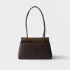Prada Passage Medium Leather Bag with Re-Nylon Flap