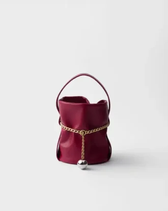Prada Petit Sac Noir Mini Nappa Leather Bucket Bag