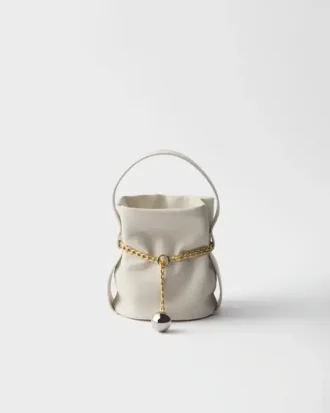 Prada Petit Sac Noir Mini Nappa Leather Bucket Bag