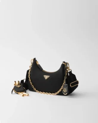 Prada Re-Edition 2005 Re-Nylon and Saffiano Leather Bag with Charm