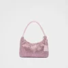 Prada Re-Edition Mini Satin Bag with Crystals